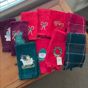Ten Small Christmas Fingertip Towels